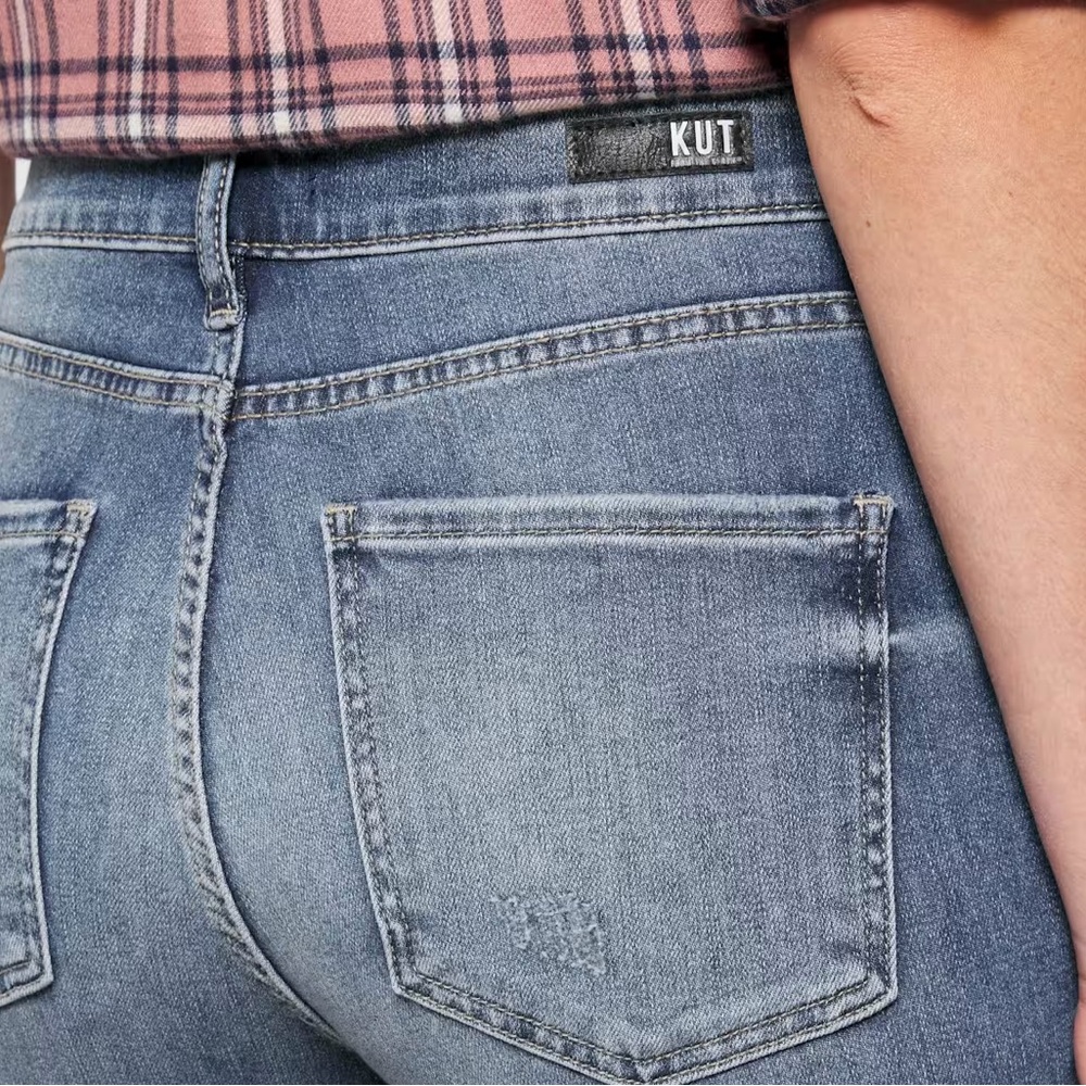 KUT FROM THE KLOTH Jeans Naomi Fab Ab Crop Straight Leg Blue Size 4 - Picture 15 of 15